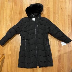 Calvin Klein Puffy Parka with faux fur hood